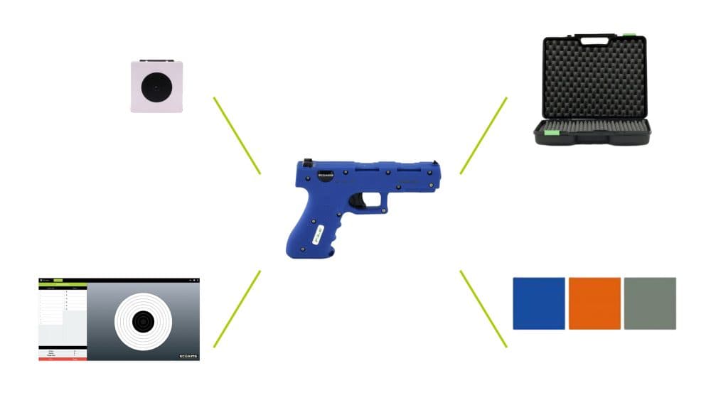 P3-E Kamera pistol Set (PC-Software & TAR-100/60L Ziel)